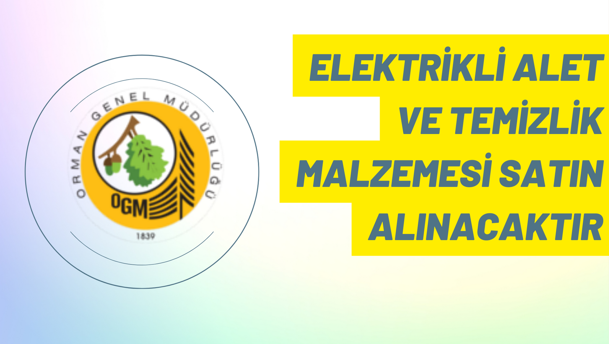 Elektrikli alet ve temizlik malzemesi satın alınacaktır