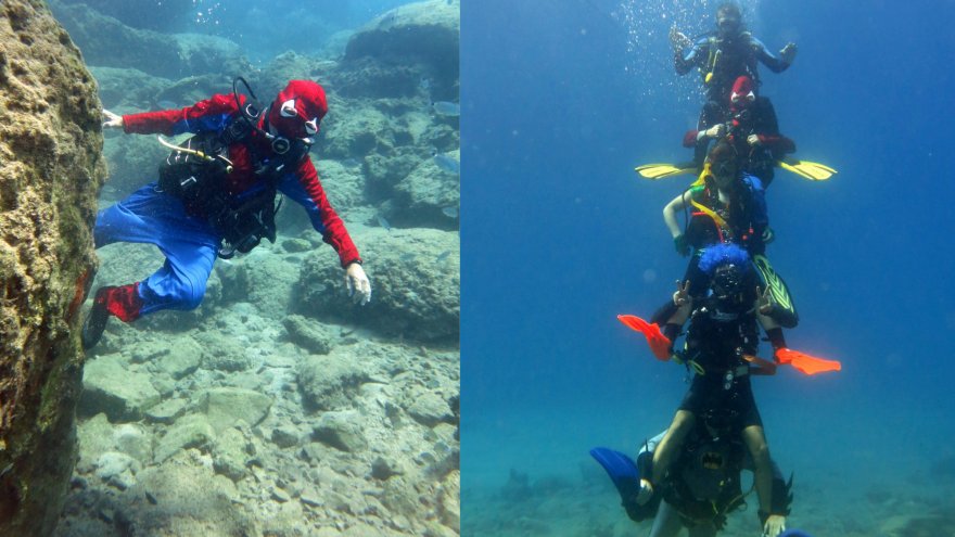 FETHİYE’DE CADILAR BAYRAMINI DENİZ ALTINDA KUTLADILAR