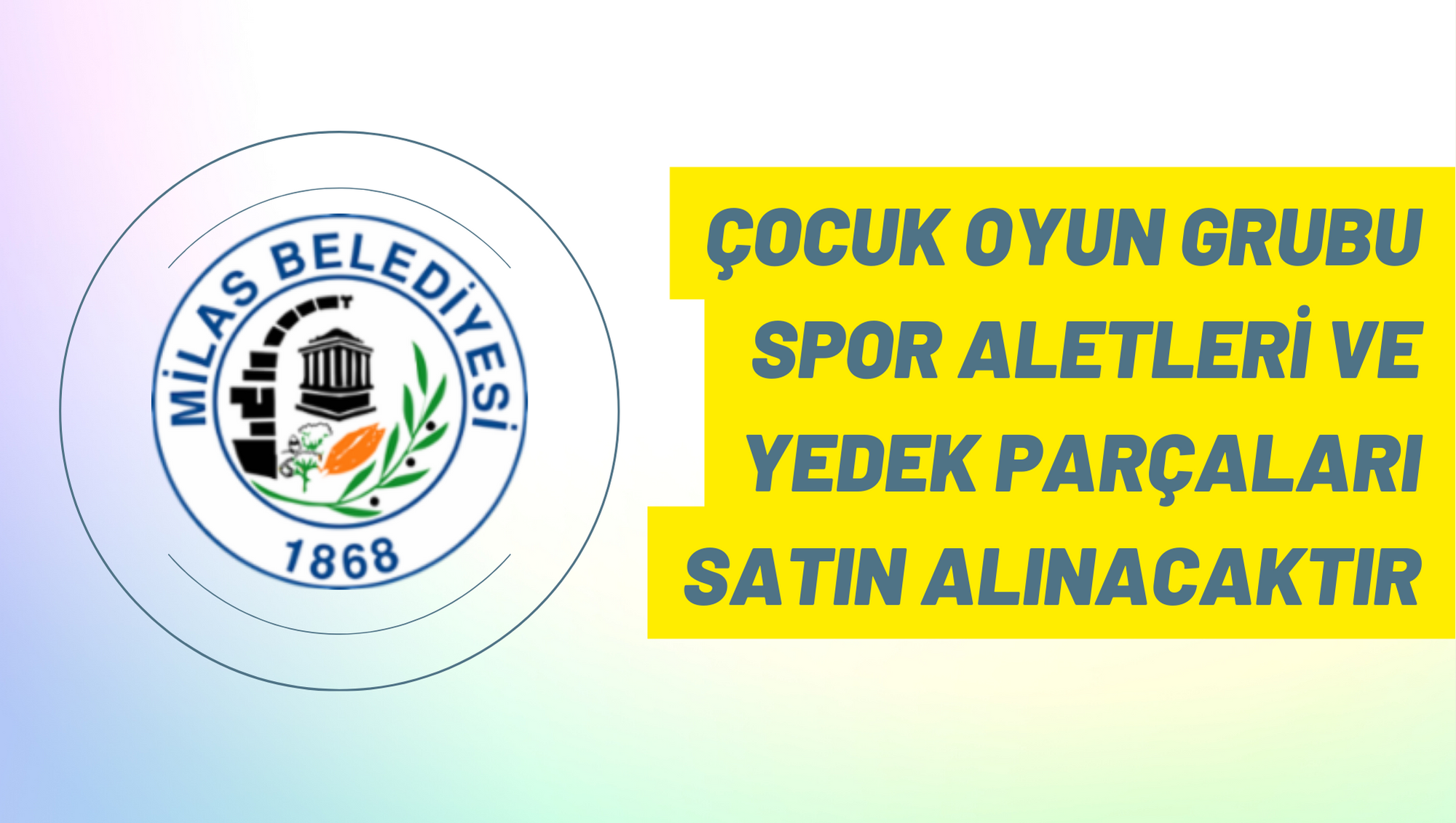 Çocuk oyun grubu, spor aletleri ve yedek parçaları satın alınacaktır