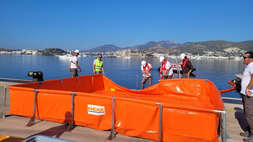 Bodrum Cruise Port'ta deniz kirliliğine müdahale tatbikatı yapıldı