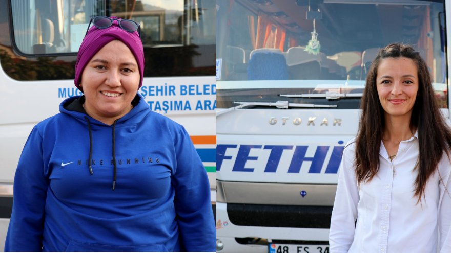 Eltiler, eşlerinin işlettiği midibüslere şoförlük yapıyor