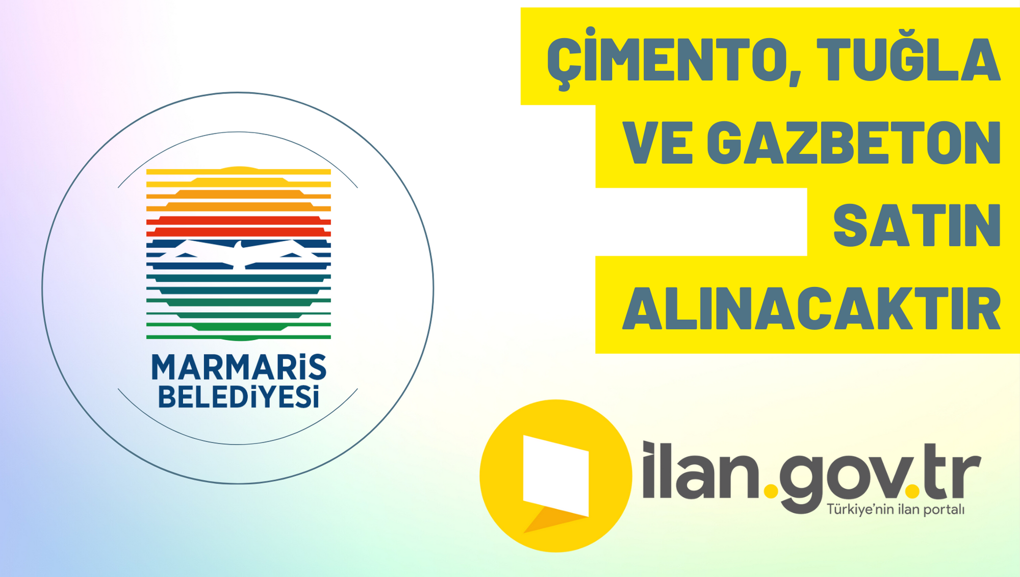 Çimento, tuğla ve gazbeton satın alınacaktır