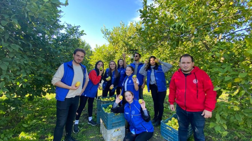 Gönüllü gençler hasat projesinde buluştu