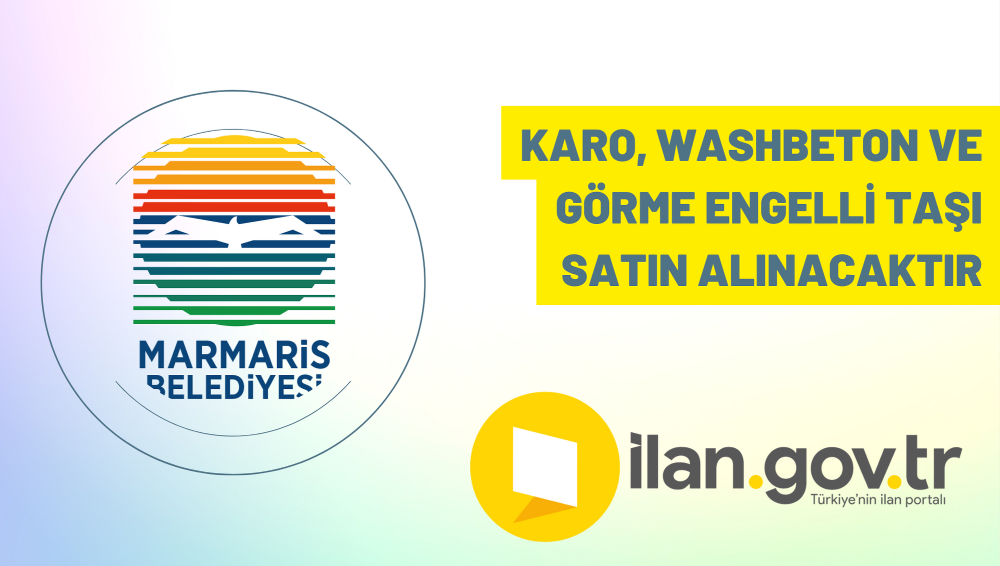 Karo, washbeton ve görme engelli taşı satın alınacaktır
