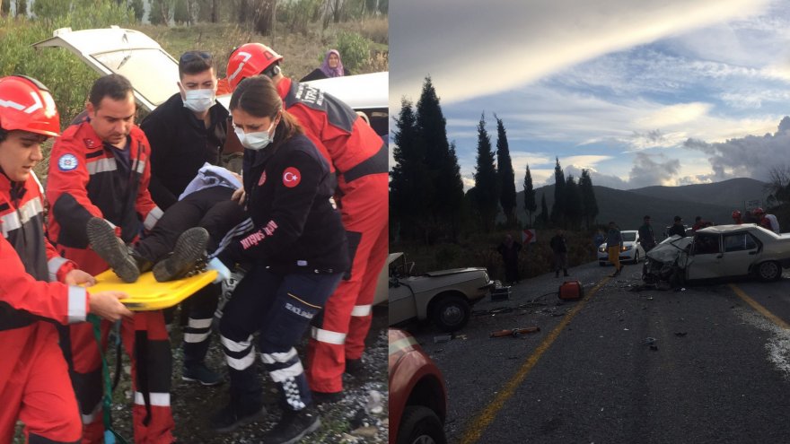 Çarpışan iki otomobildeki 5 kişi yaralandı