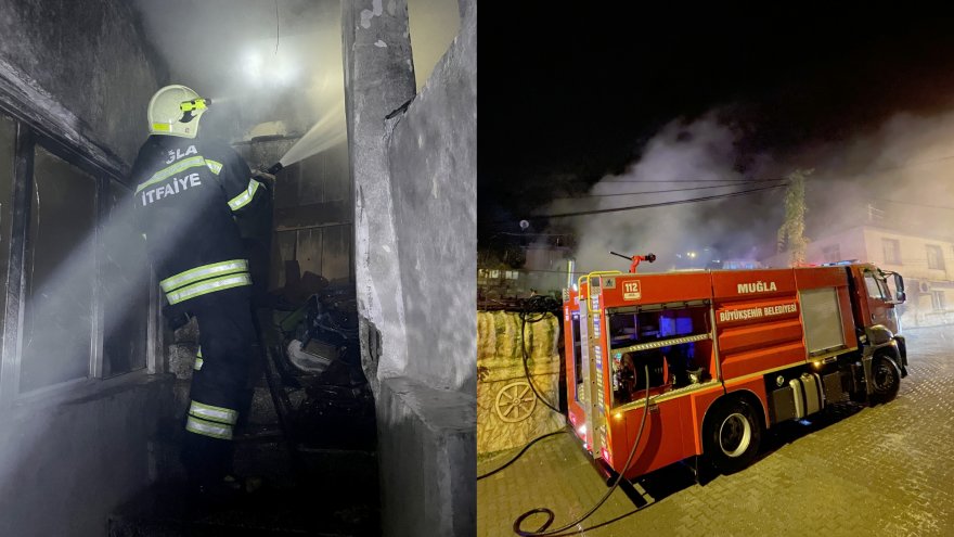 Tek katlı evde çıkan yangın hasara yol açtı