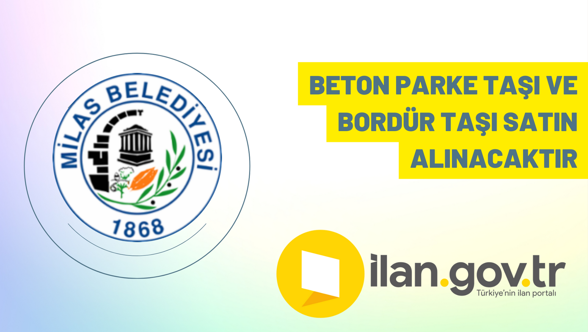 Beton parke taşı ve bordür taşı satın alınacaktır
