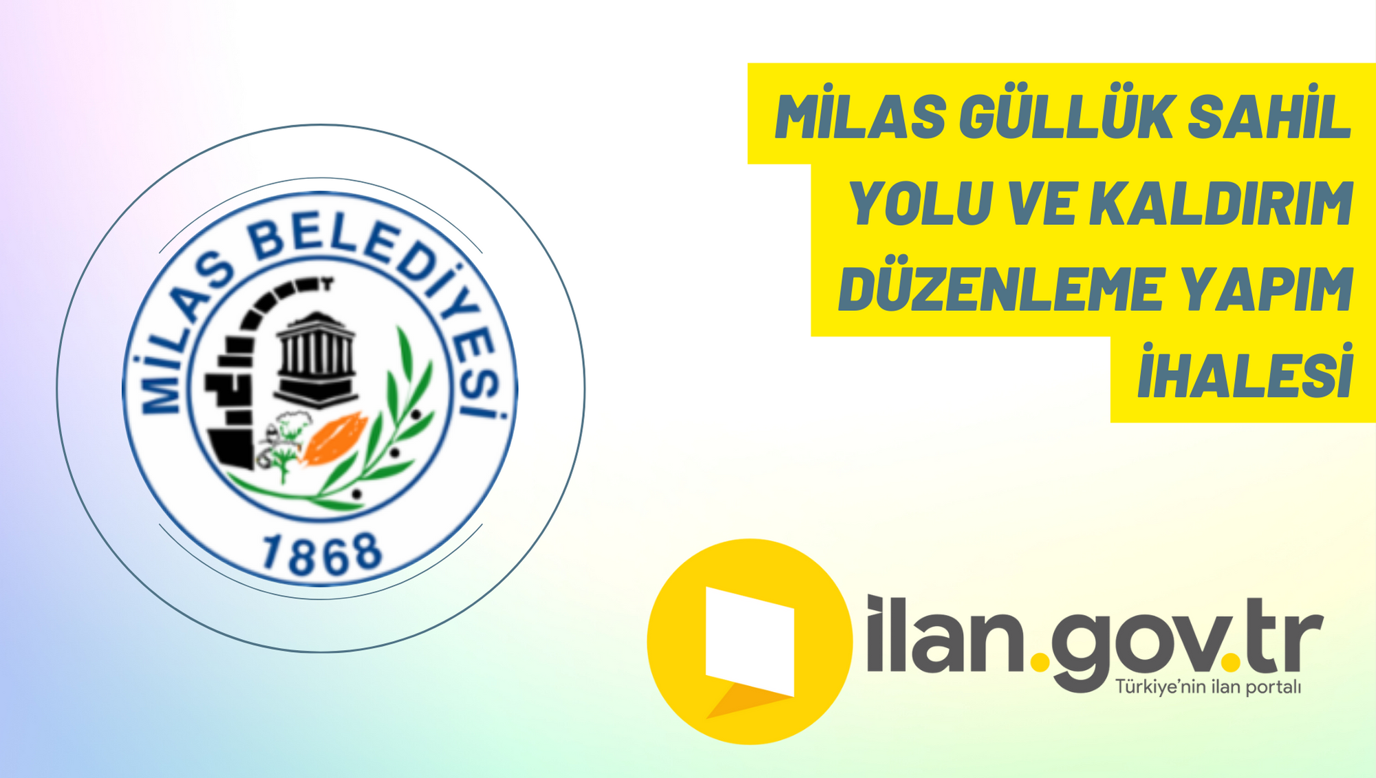 Milas Güllük sahil yolu ve kaldırım düzenleme yapım ihalesi