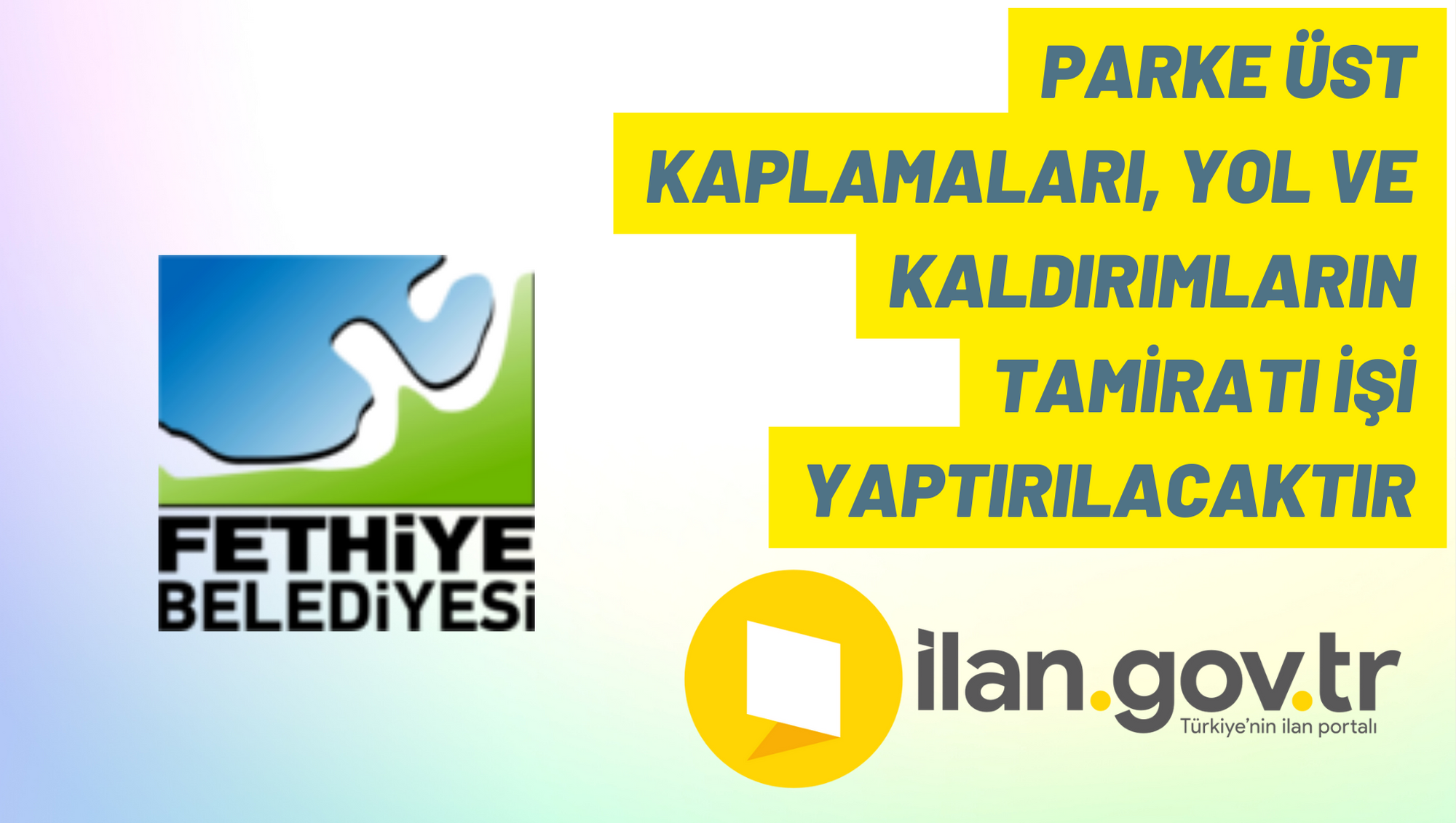 Parke üst kaplamaları, yol ve kaldırımların tamiratı işi yaptırılacaktır