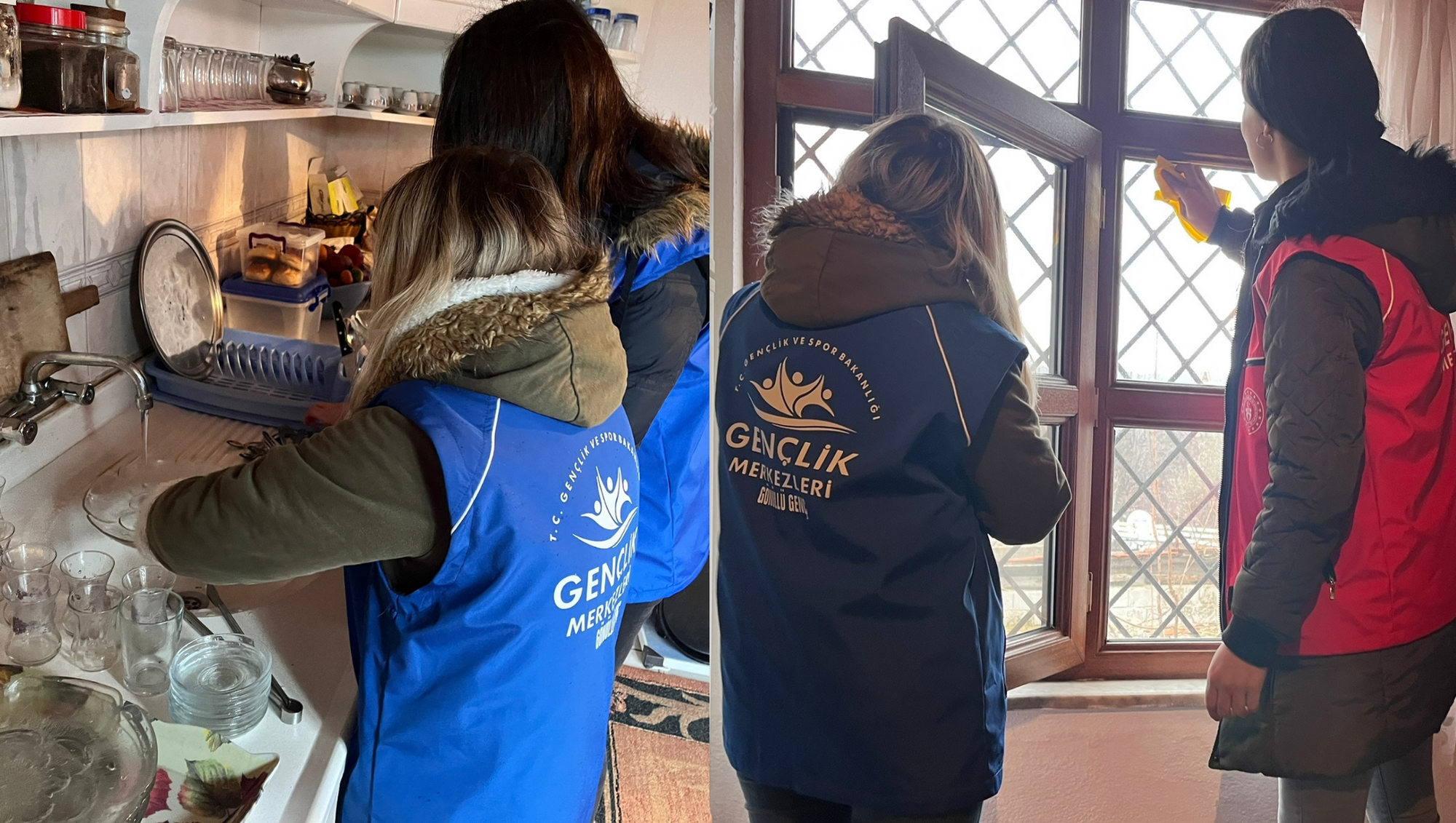 Gönüllü gençler, yaşlıların evlerini temizliyor