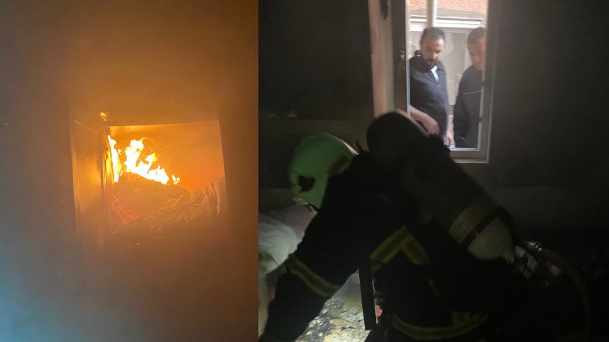 Evde çıkan yangın hasara yol açtı