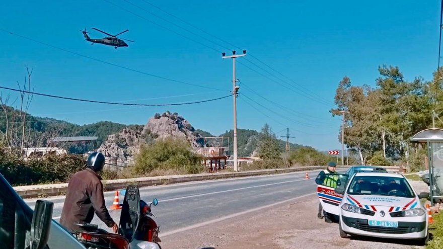 Muğla'da helikopter destekli trafik denetimi yapıldı