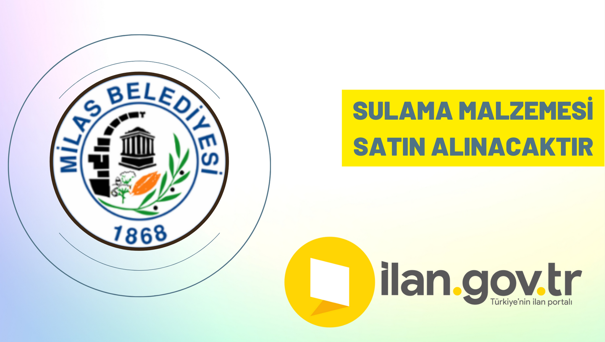 Sulama malzemesi satın alınacaktır