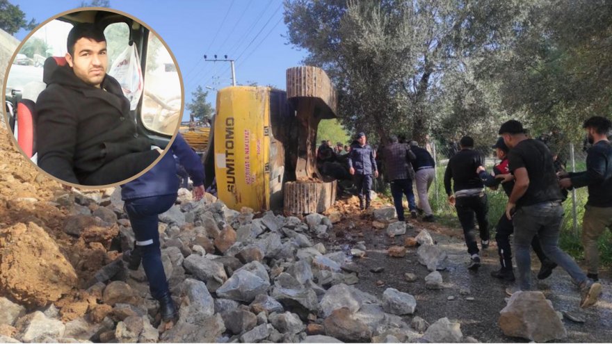 Devrilen iş makinesinin altında kalan işçi hayatını kaybetti