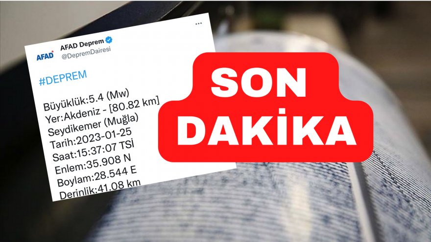 SON DAKİKA\\ MUĞLA'DA KORKUTAN DEPREM