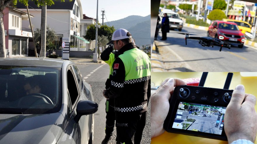 Drone destekli trafik denetimi yapıldı
