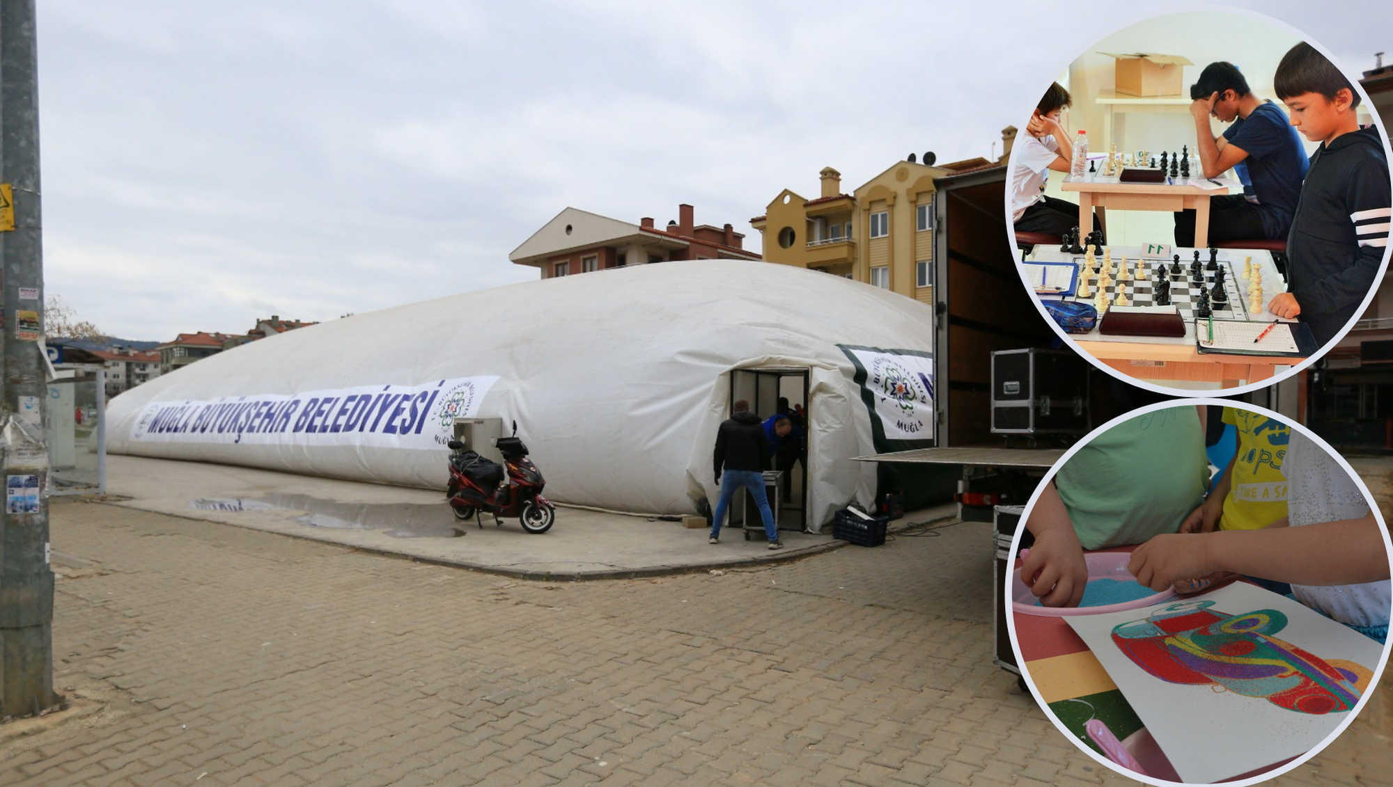 Büyükşehir depremzedeler için mobil etkinlik çadırını kuruyor