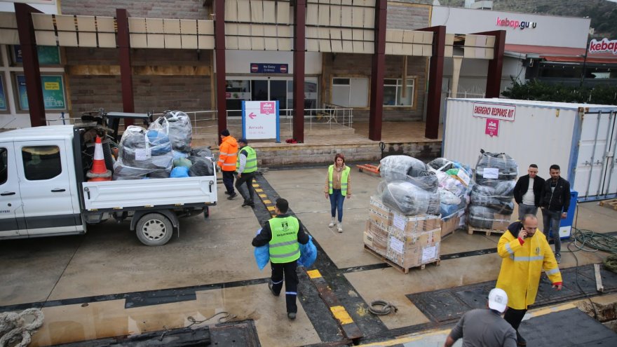 Yunanistan'dan gönderilen yardımlar Muğla'ya ulaştı