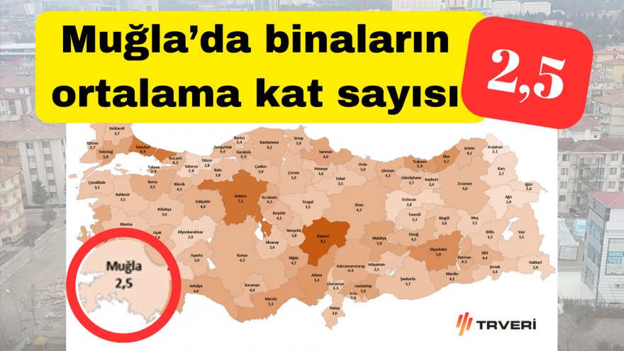 Muğla’da binaların ortalama kat sayısı 2,5