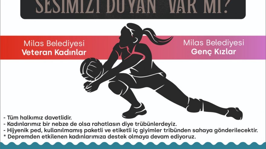 Kadınlar, voleybol müsabakasında “Sesimizi duyan var mı?” diyecek