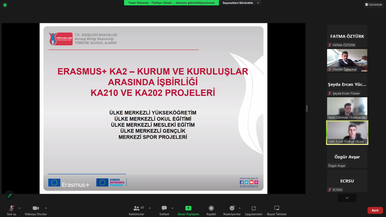 ULUSAL AJANS BAŞKANLIĞI TARAFINDAN “AB PROJE HAZIRLAMA EĞİTİM PROGRAMI” DÜZENLENDİ