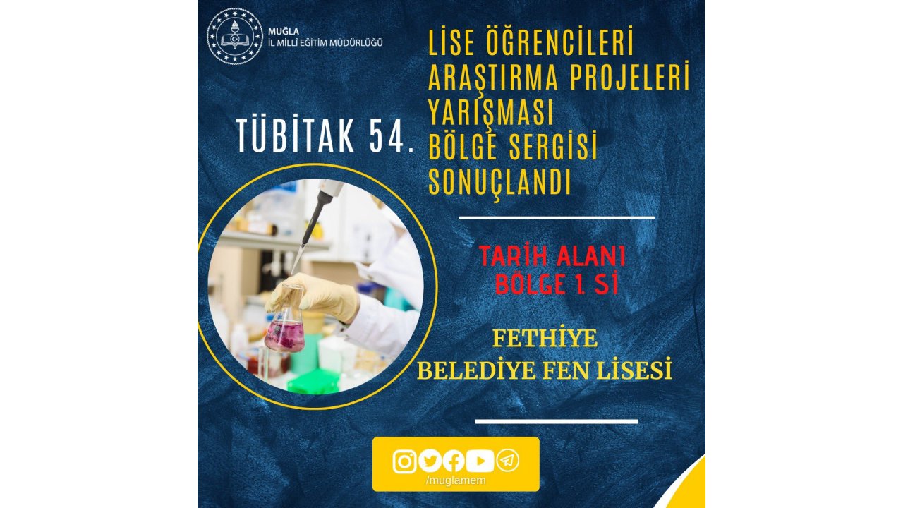 FETHİYE BELEDİYE FEN LİSESİ TÜBİTAK-2204A İZMİR BÖLGE FİNALLERİ BİRİNCİSİ