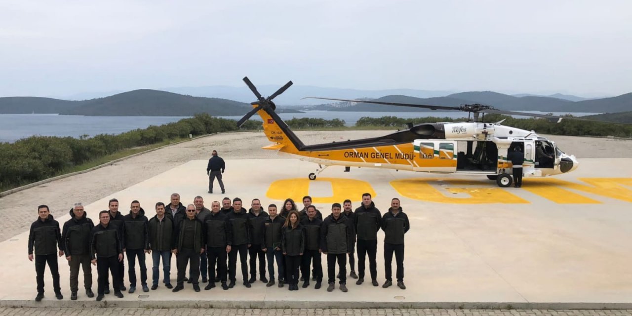Muğla'da OGM envanterine giren ilk yangın söndürme helikopterlerinin test uçuşu yapıldı