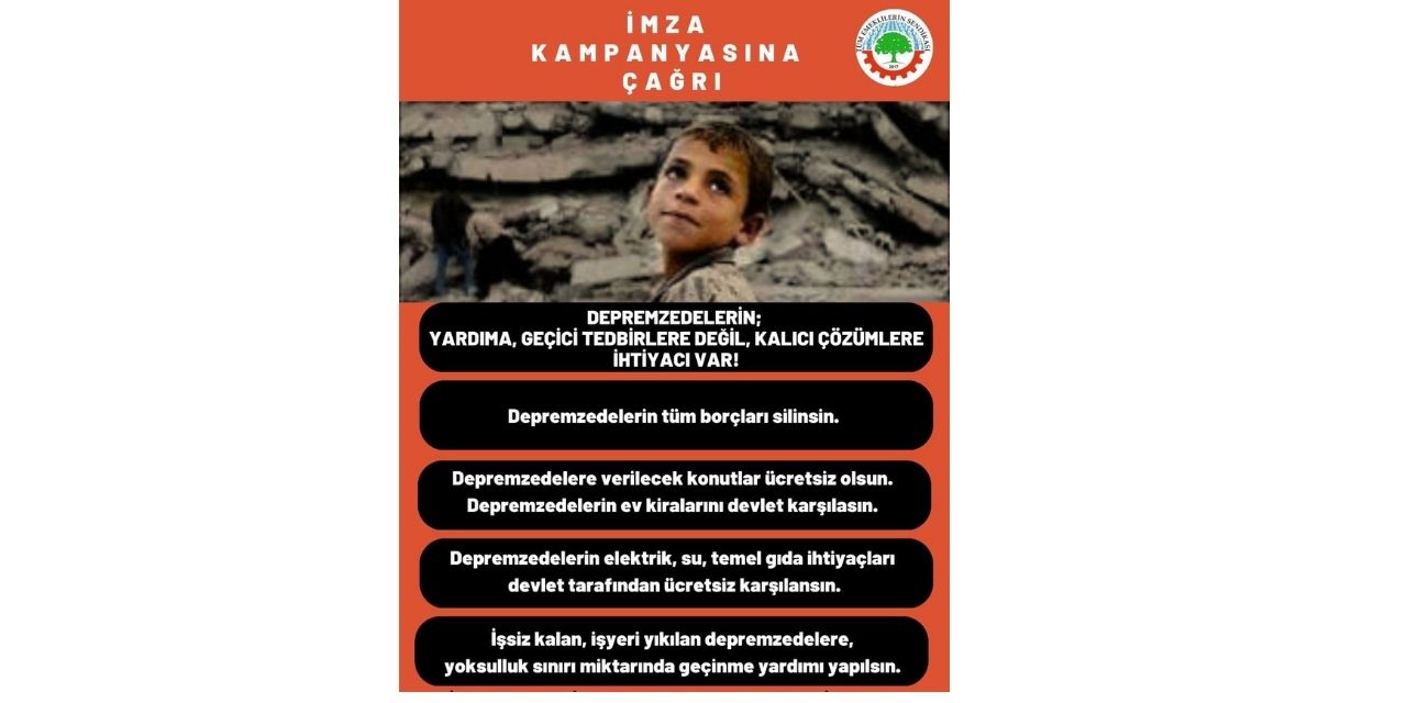 DEPREMZEDELER İÇİN İMZA KAMPANYASI