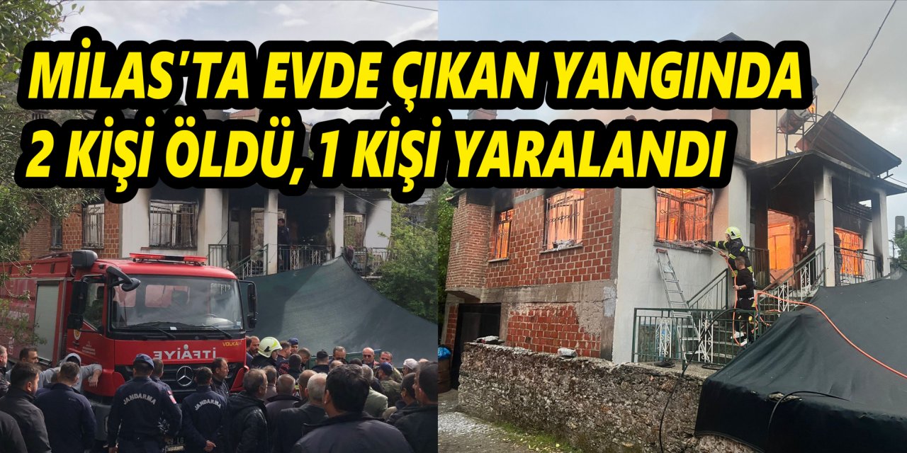 Milas'ta evde çıkan yangında 2 kişi öldü, 1 kişi yaralandı