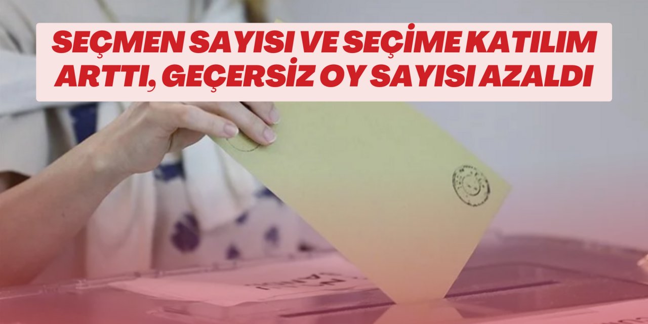 Seçmen sayısı ve seçime katılım arttı, geçersiz oy sayısı azaldı