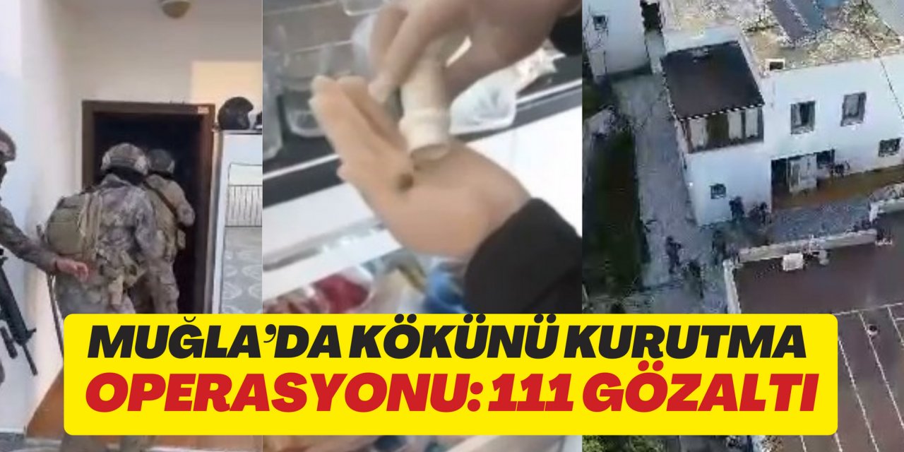 MUĞLA’DA KÖKÜNÜ KURUTMA OPERASYONU: 111 GÖZALTI