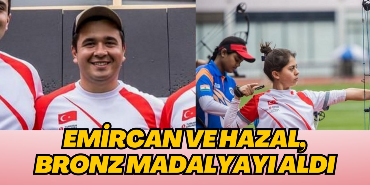 Emircan ve Hazal, bronz madalyayı aldı