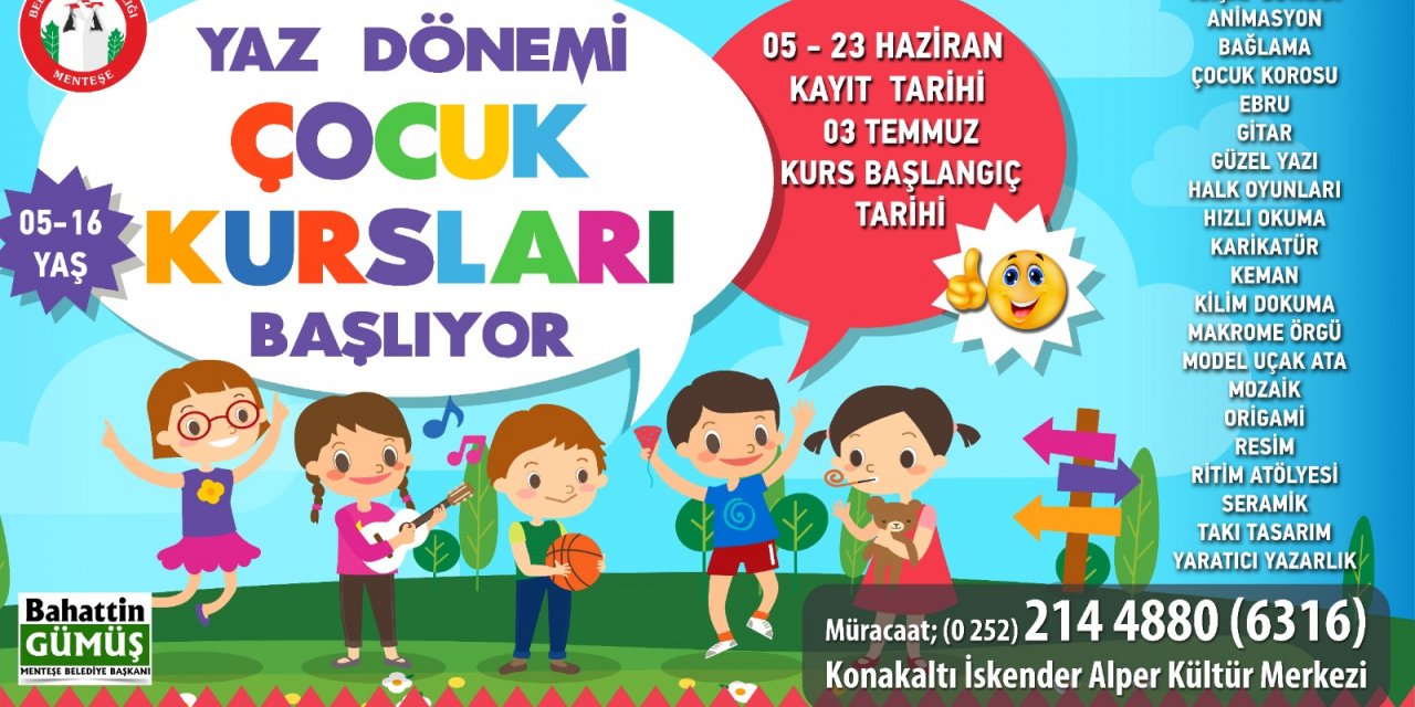 MENTEŞE BELEDİYESİ YAZ KURSLARINA KAYITLAR BAŞLADI
