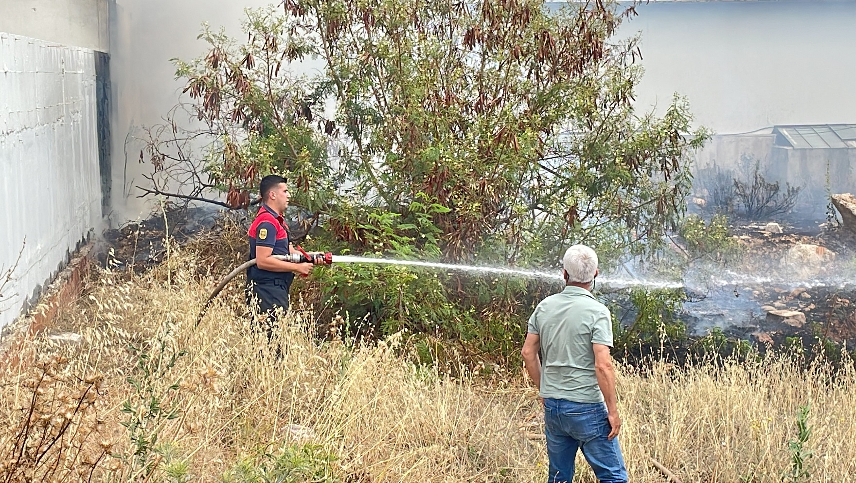 Bodrum'da otluk alanda çıkan yangın söndürüldü
