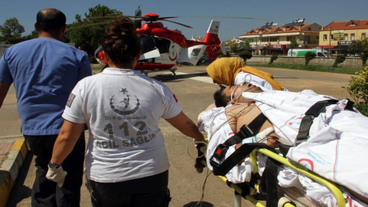 Ambulans helikopter ormancı için havalandı