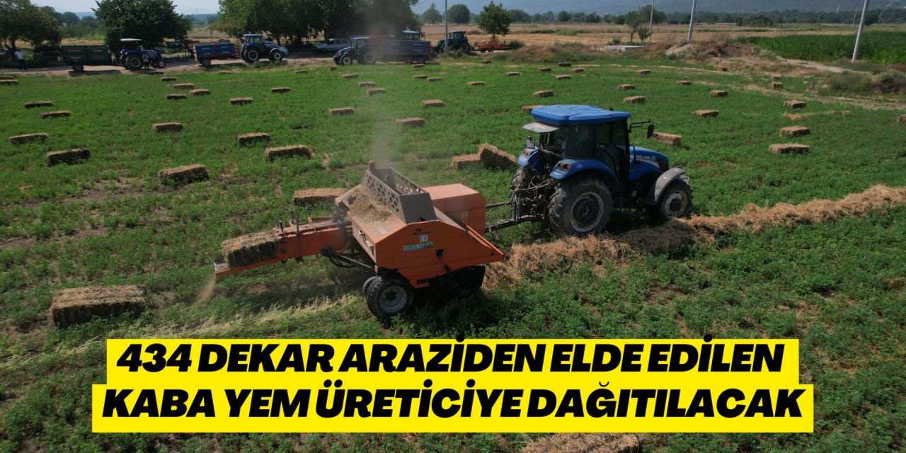434 DEKAR ARAZİDEN ELDE EDİLEN KABA YEM ÜRETİCİYE DAĞITILACAK