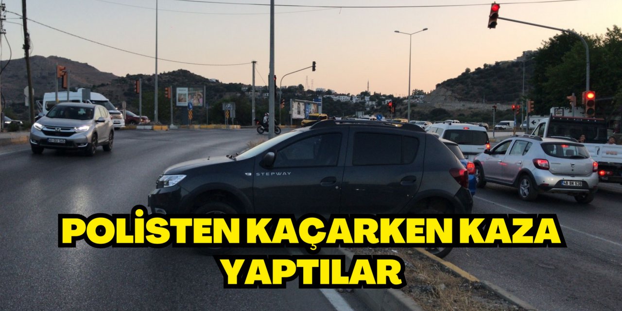 Polisten kaçarken kaza yaptılar