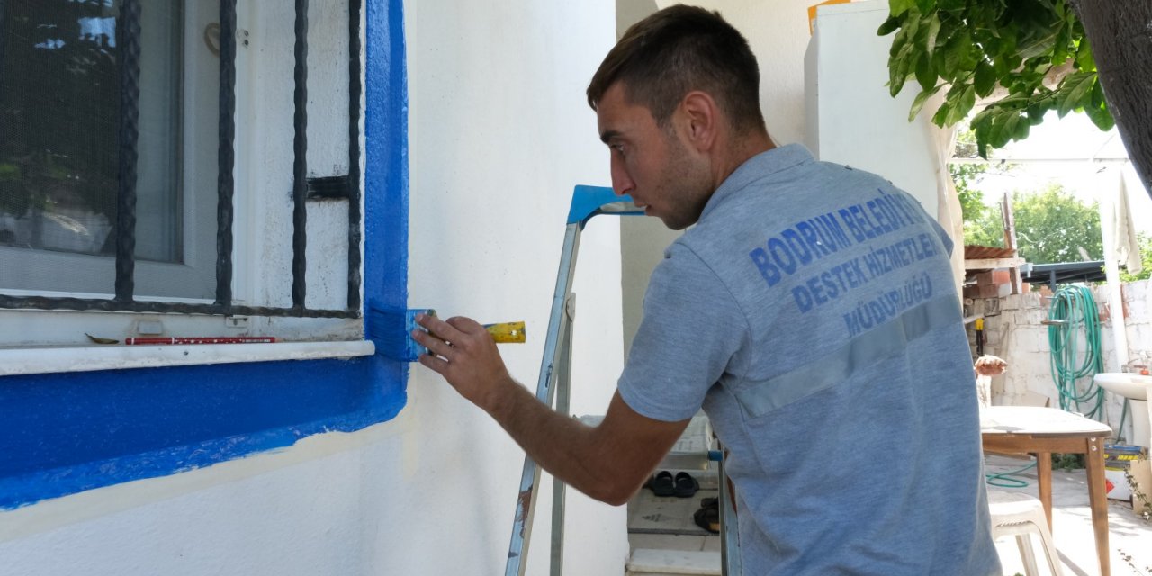 BİTEZ SOKAKLARI MAVİ VE BEYAZA BÜRÜNÜYOR