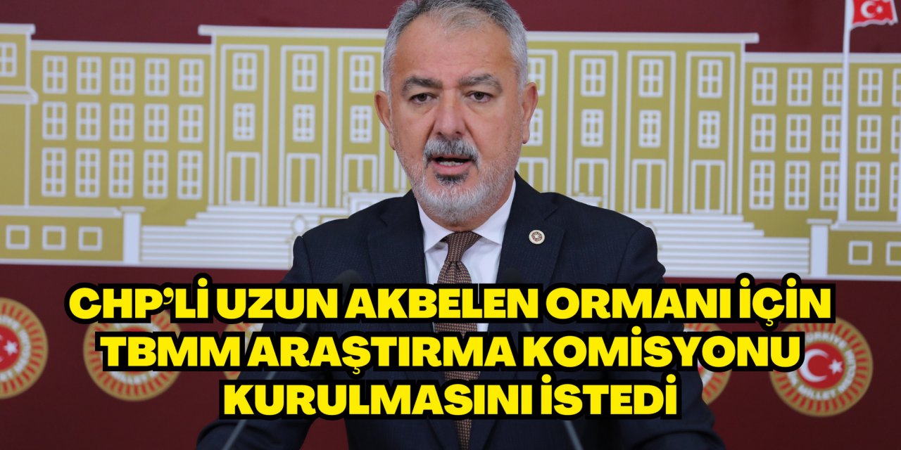 CHP’Lİ UZUN AKBELEN ORMANI İÇİN TBMM ARAŞTIRMA KOMİSYONU KURULMASINI İSTEDİ