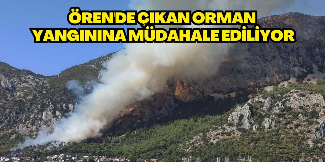 Ören'de çıkan orman yangınına müdahale ediliyor