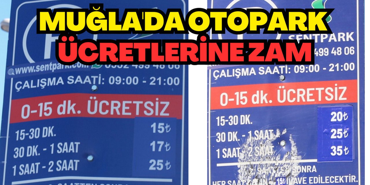 MUĞLA'DA OTOPARK ÜCRETLERİNE ZAM