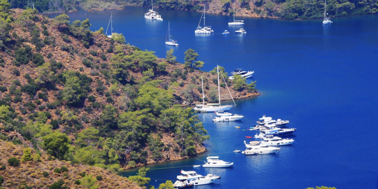 Göcek'te lüks yat yoğunluğu yaşanıyor