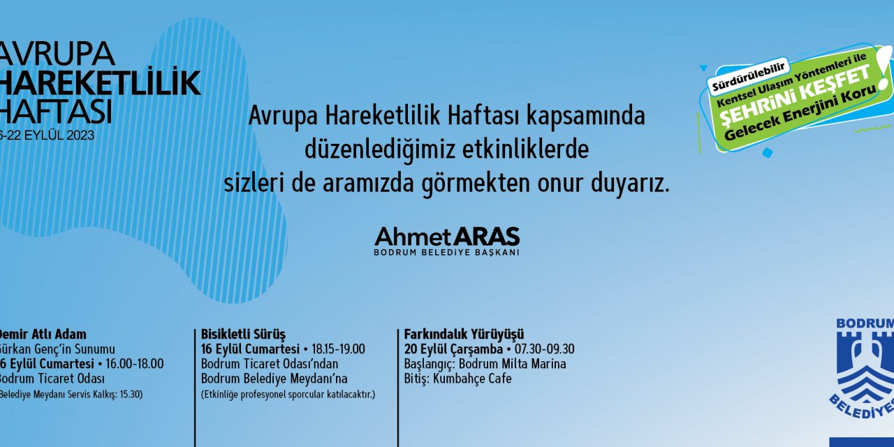 BODRUM’DA AVRUPA HAREKETLİLİK HAFTASI ETKİNLİKLERİ DÜZENLENECEK