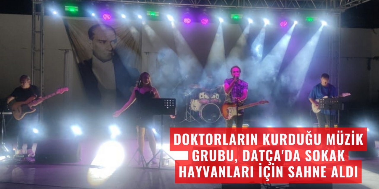 Doktorların kurduğu müzik grubu, Datça'da sokak hayvanları için sahne aldı