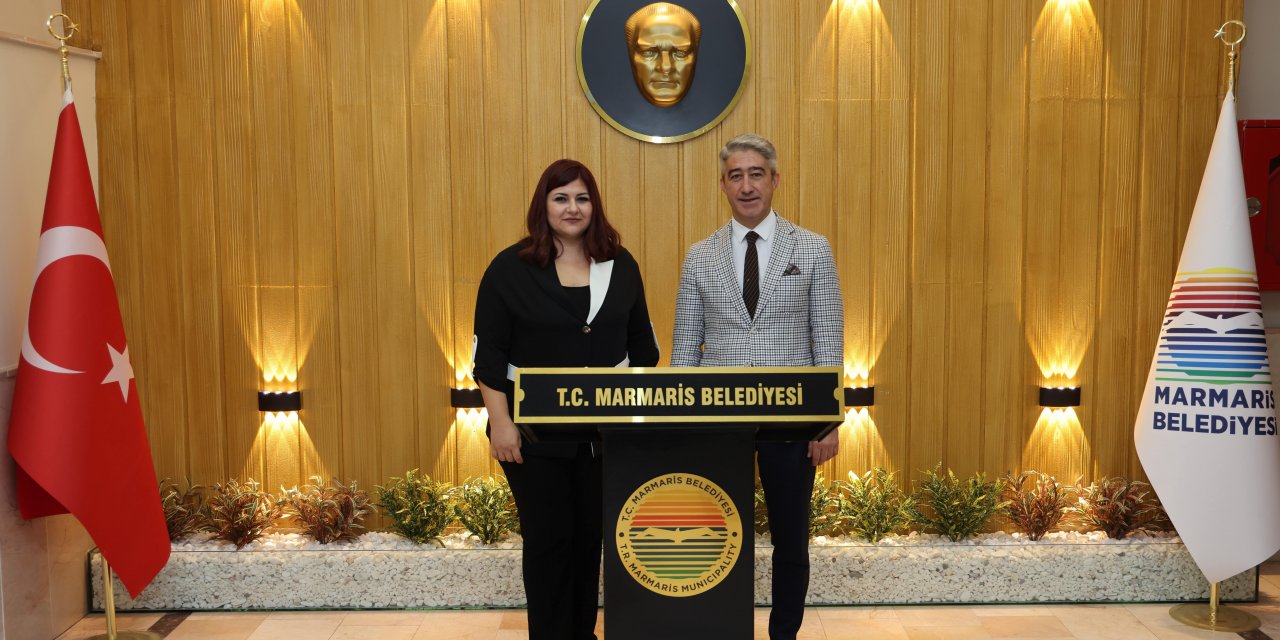 MARMARİS’İN İLK KADIN EMNİYET MÜDÜRÜ ÖZTÜRK’TEN BAŞKAN OKTAY’A ZİYARET