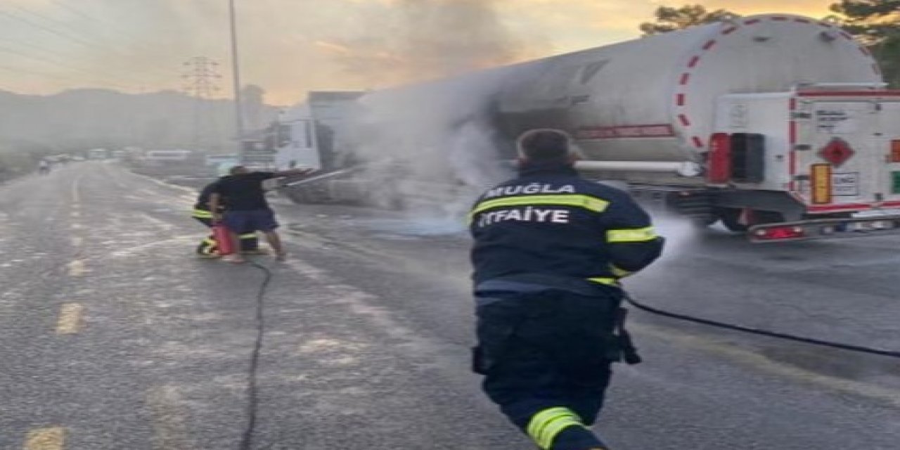 LPG yüklü tankerde çıkan yangın hasara neden oldu
