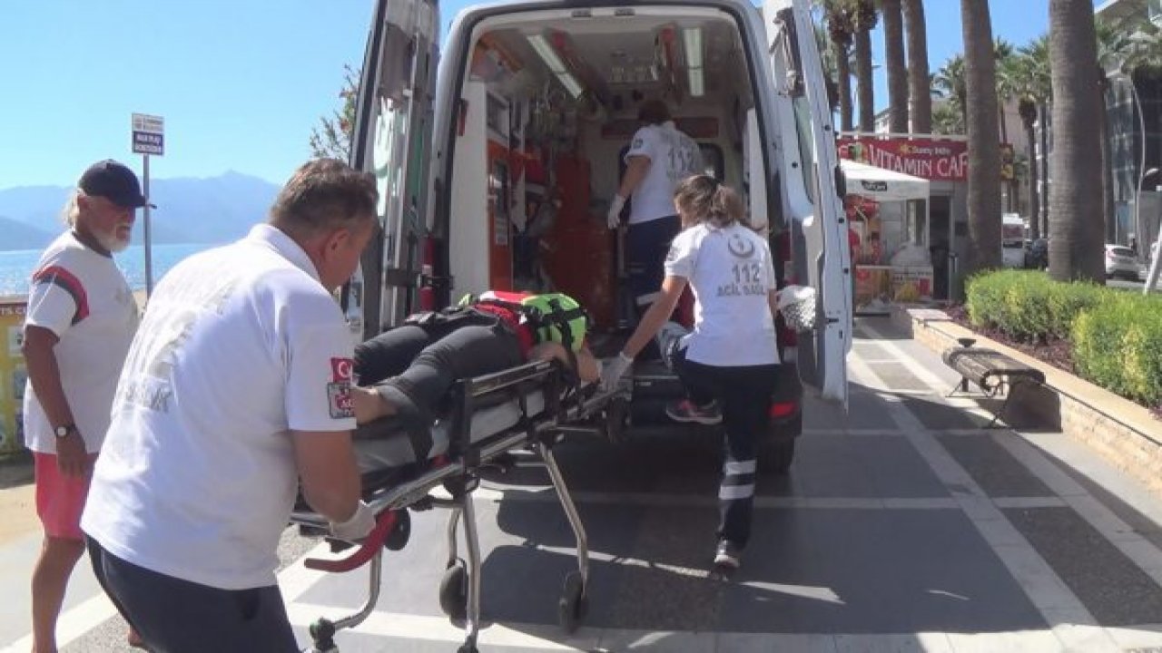 Denize düşen turist yaralandı