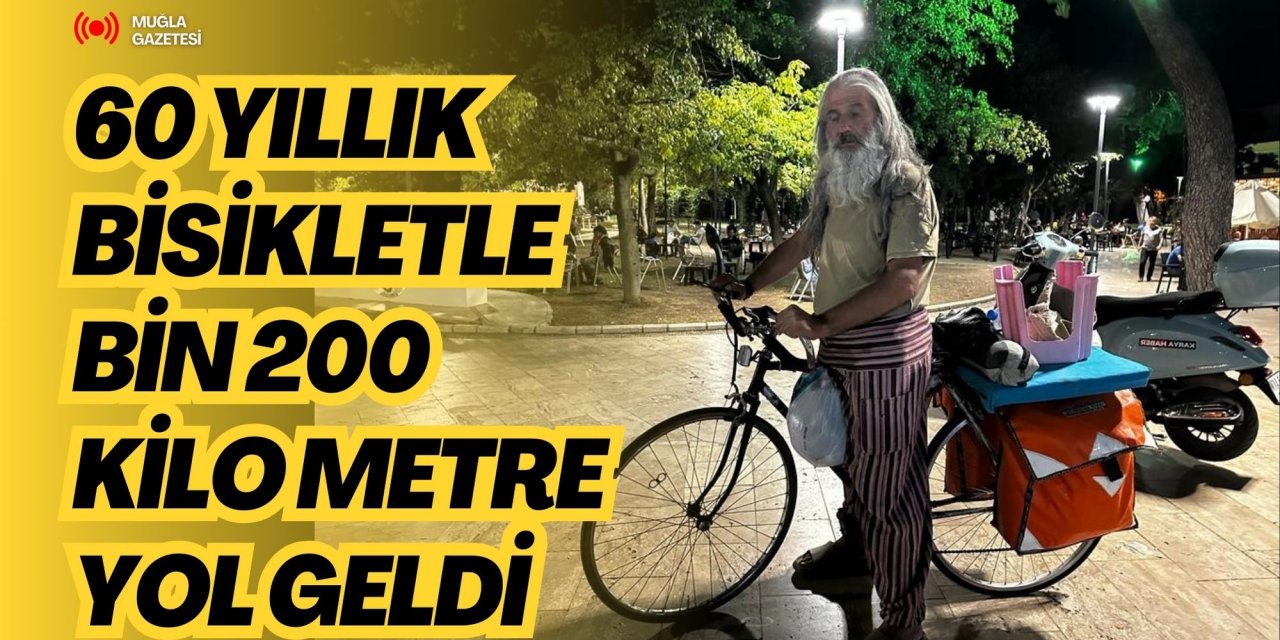 60 yıllık bisikletle bin 200 kilo metre yol geldi