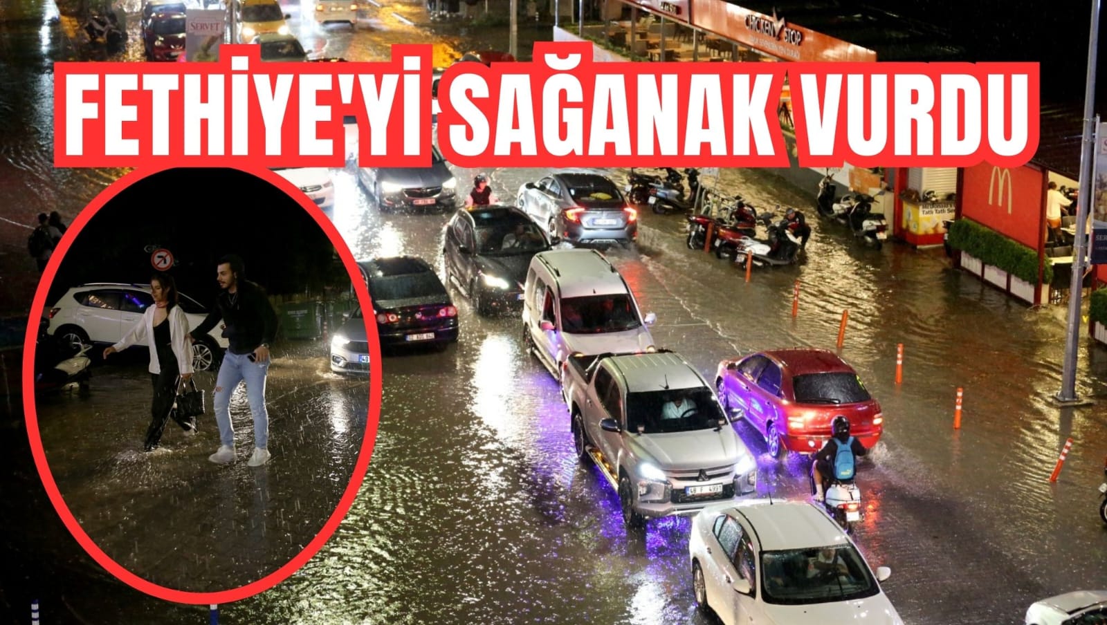 Fethiye'de sağanak hayatı olumsuz etkiledi