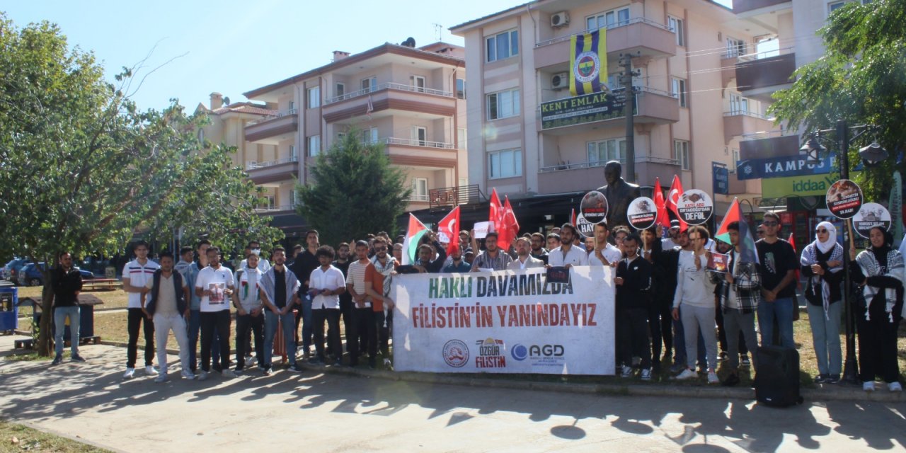 ANADOLU GENÇLİK MUĞLA'DAN İSRAİL'E TEPKİ